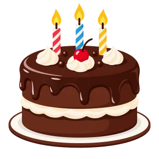 Birthday cake Chocolate cake Candles Stickdatei