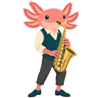 Axolotl Cute axolotl Axolotl musician Stickdatei – Musik