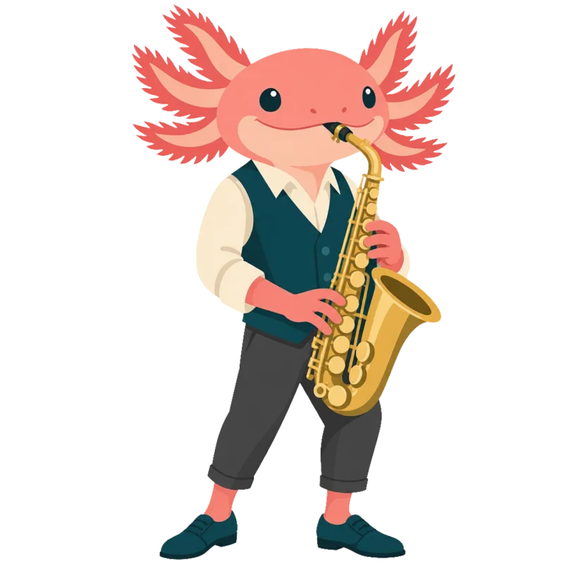 Axolotl Cute axolotl Axolotl musician Stickdatei – Musik