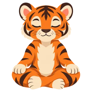 Tiger Meditation Lotus pose Stickdatei – Blumen