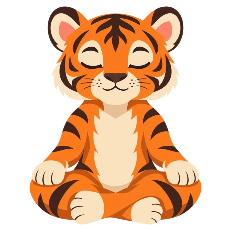 Tiger Meditation Lotus pose Stickdatei – Blumen