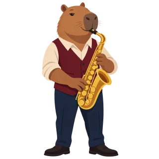 Capybara Saxophone Jazz Stickdatei