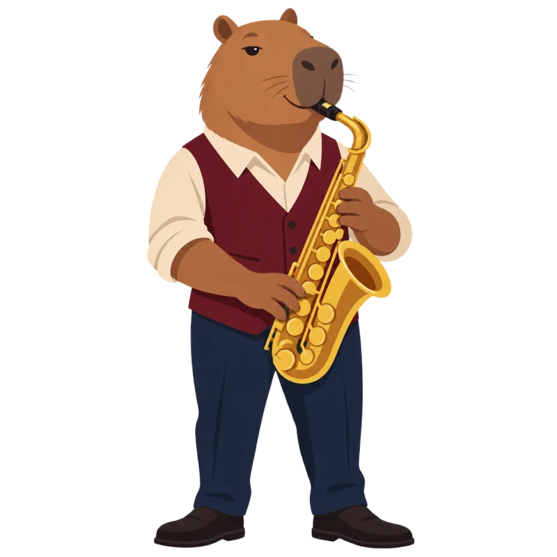 Capybara Saxophone Jazz Stickdatei – Musik