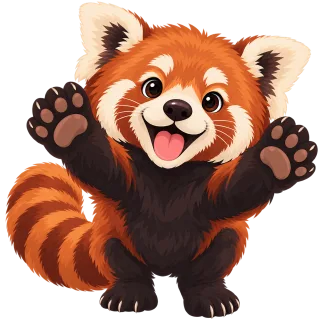 Red panda Cute Animal Stickdatei