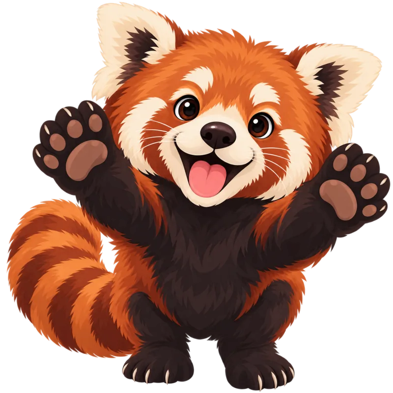 Red panda Cute Animal Stickdatei – Tiere