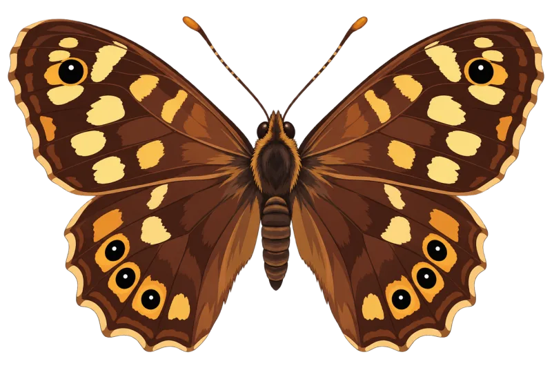 Brown butterfly Eyespots on wings Natural pattern Stickdatei – Tiere