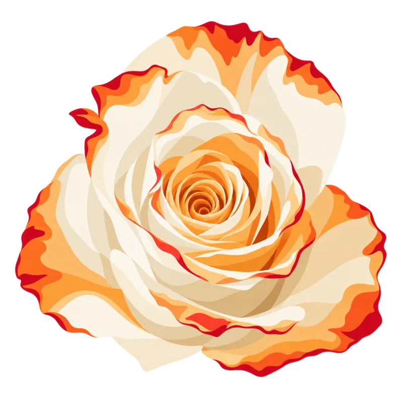 Cream rose Orange rose Red edged rose Stickdatei – Blumen