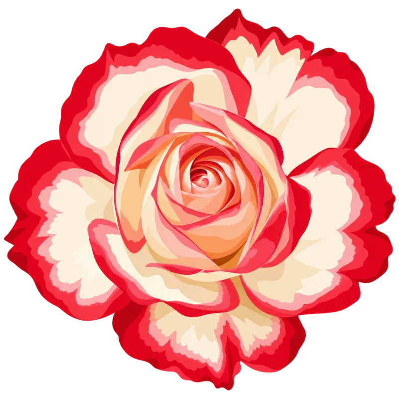 Bicolor rose Romantic flower Red rose Stickdatei – Blumen