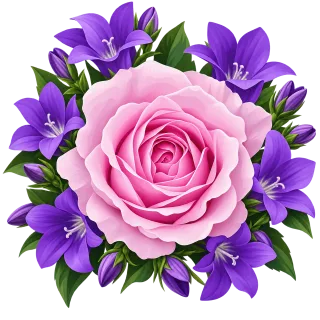 Rose Pink flower Purple flowers Stickdatei – Blumen