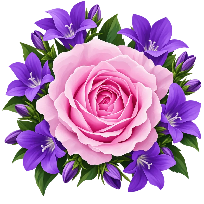 Rose Pink flower Purple flowers Stickdatei – Blumen