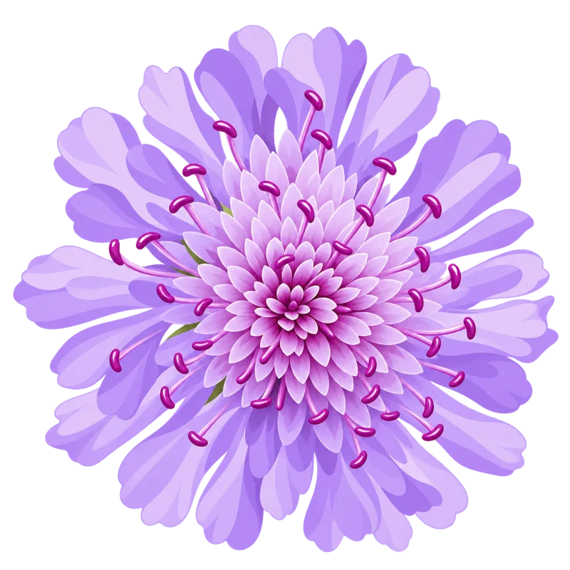 Flower Scabiosa flower Purple flower Stickdatei – Blumen