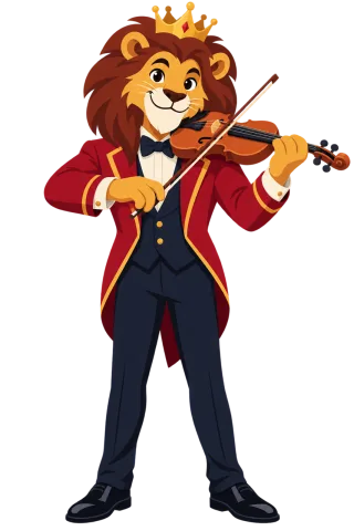 Lion violinist Anthropomorphic lion Classical music Stickdatei – Musik
