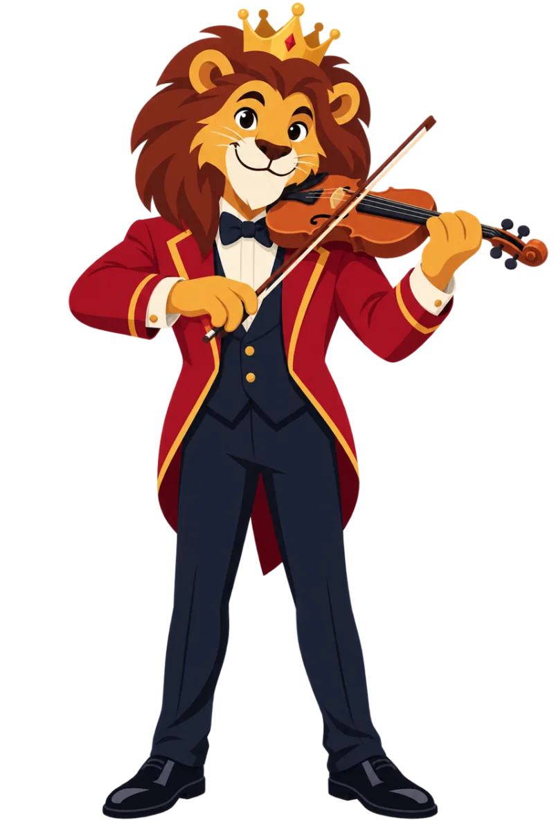 Lion violinist Anthropomorphic lion Classical music Stickdatei – Musik