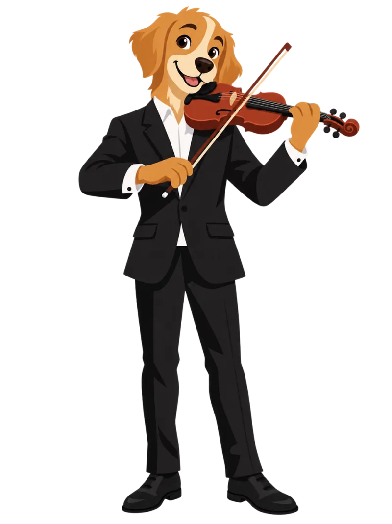 Golden retriever Dog Violin Stickdatei – Musik