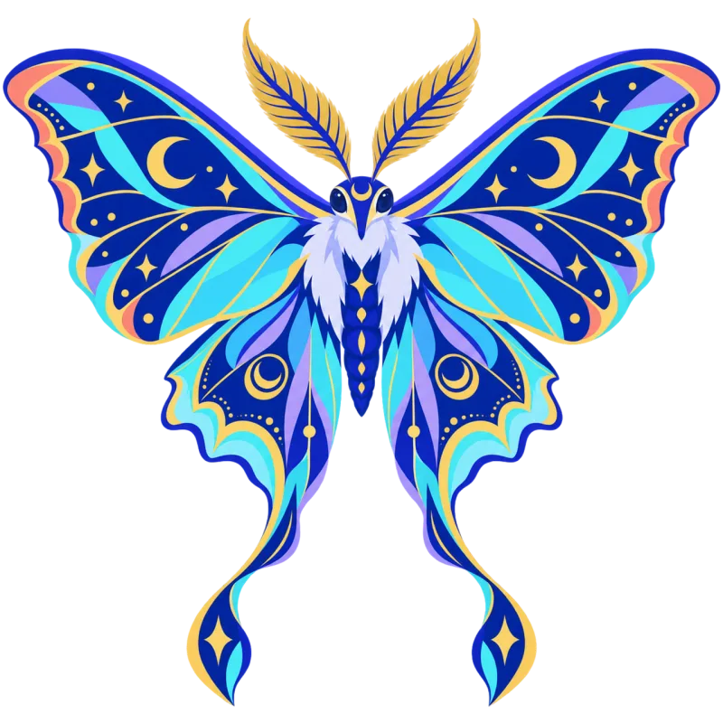 Luna moth Fantasy moth Blue moth Stickdatei – Natur
