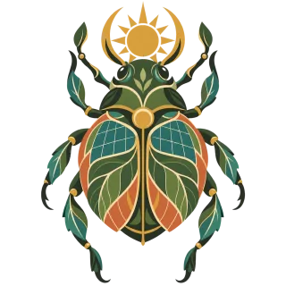 Scarab Green Golden Stickdatei