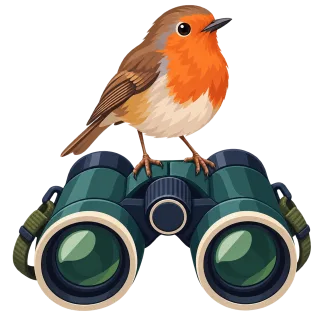 Robin Binoculars Bird Stickdatei