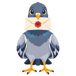 Pigeon Love letter Romantic Stickdatei – Herzen & Liebe