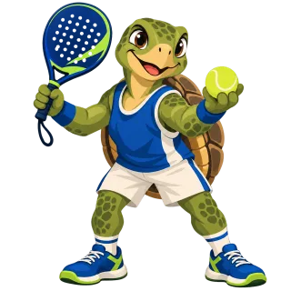 Padel Turtle Cartoon Stickdatei – Tiere