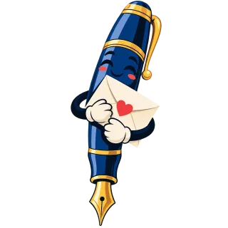 Fountain pen Love letter Cartoon character Stickdatei – Herzen & Liebe