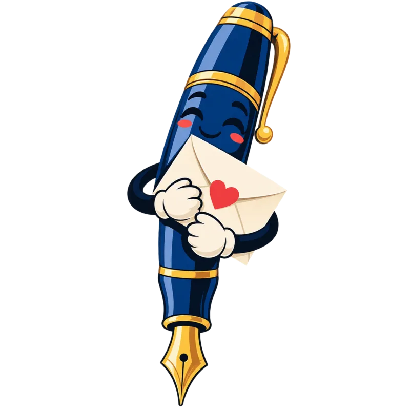 Fountain pen Love letter Cartoon character Stickdatei – Herzen & Liebe