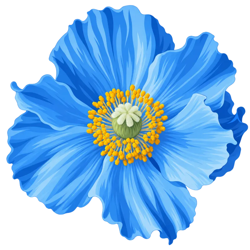 Blue poppy Himalayan blue poppy Flower Stickdatei – Blumen