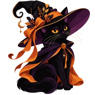 Halloween Animal Black cat Stickdatei