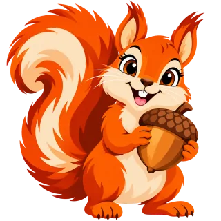 Red squirrel Squirrel Acorn Stickdatei