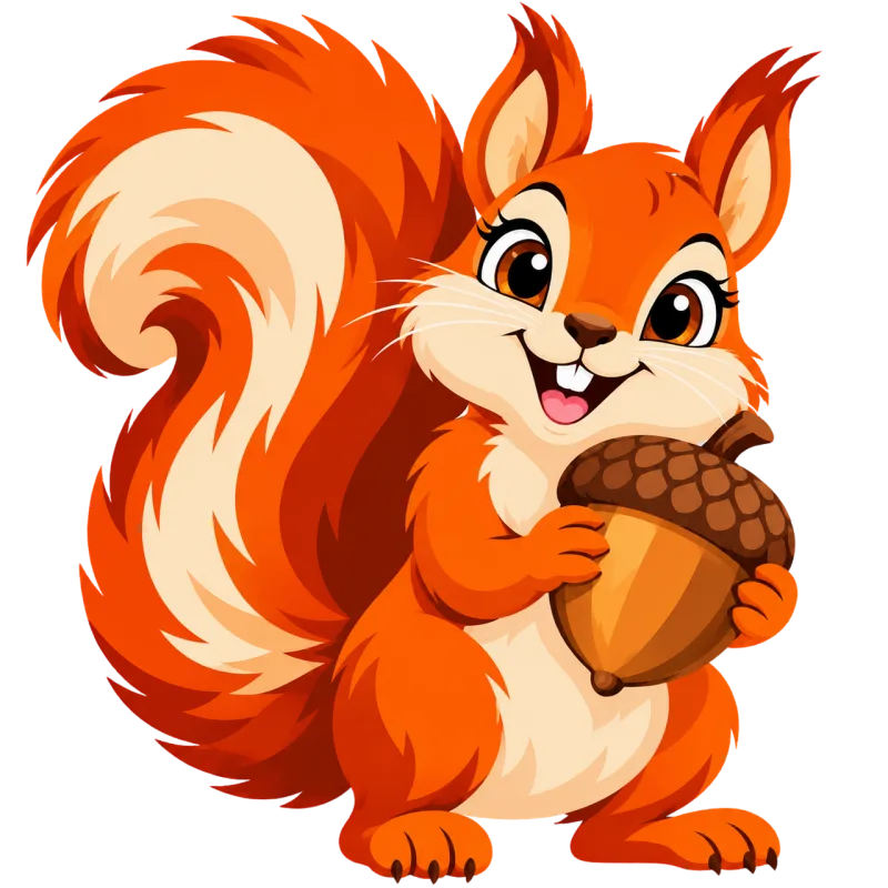 Red squirrel Squirrel Acorn Stickdatei – Natur