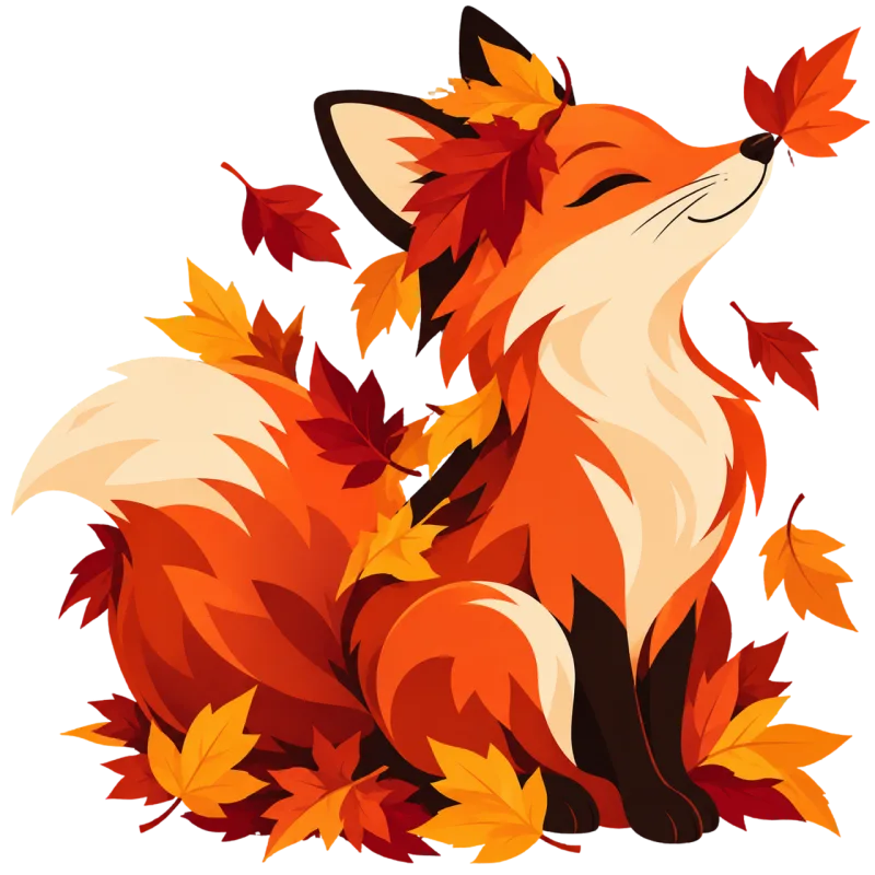Red fox Autumn Autumn leaves Stickdatei – Tiere