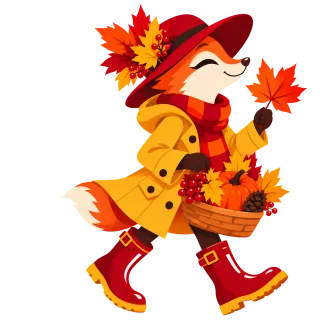 Fox Autumn Pumpkin Stickdatei