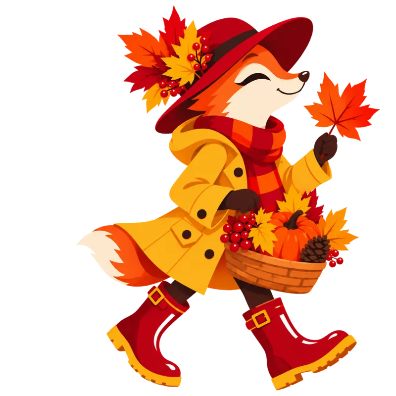 Fox Autumn Pumpkin Stickdatei – Tiere