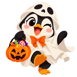 Halloween Penguin Ghost costume Stickdatei – Tiere