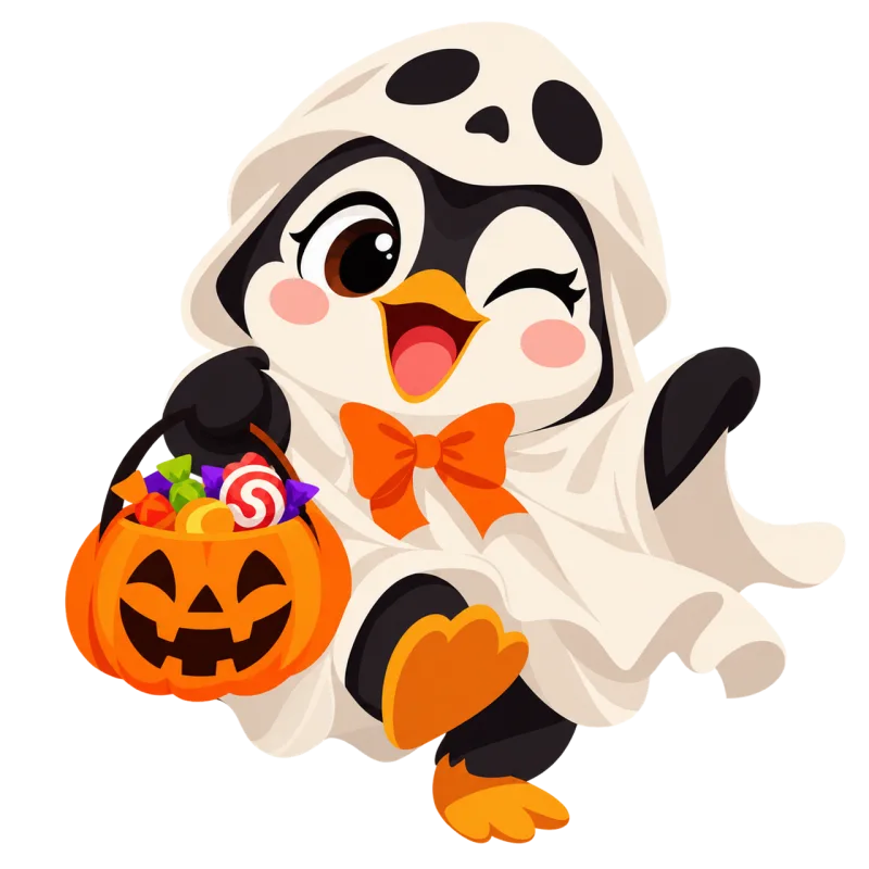 Halloween Penguin Ghost costume Stickdatei – Tiere