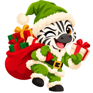 Christmas Zebra Christmas costume Stickdatei – Weihnachten