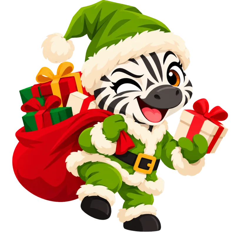 Christmas Zebra Christmas costume Stickdatei – Weihnachten