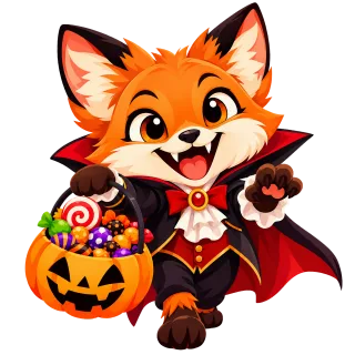 Halloween Fox Vampire Stickdatei – Tiere