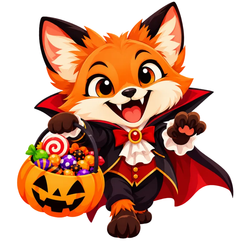 Halloween Fox Vampire Stickdatei – Tiere