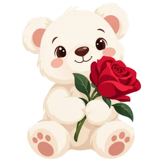 Teddy bear Happy mothers day Red rose Stickdatei – Kinder