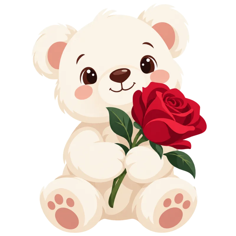 Teddy bear Happy mothers day Red rose Stickdatei – Kinder
