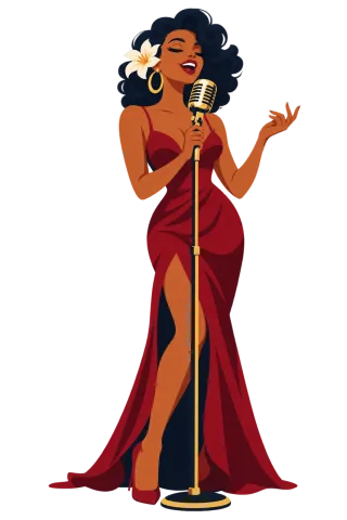 Female singer Jazz singer Vintage microphone Stickdatei – Musik
