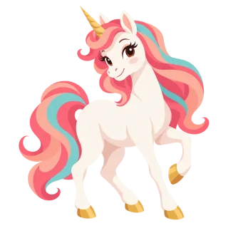 Unicorn White Cartoon Stickdatei – Kinder