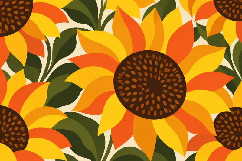 Sunflower Yellow flowers Orange flowers Stickdatei – Blumen