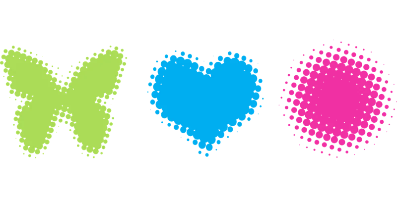 Dot Color halftone effect Pattern Stickdatei – Herzen & Liebe