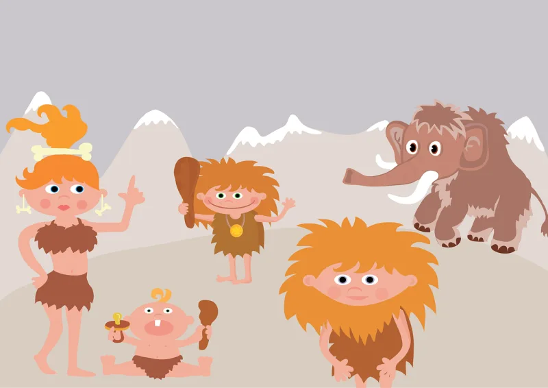 Prehistoric Mammoth Family Stickdatei – Natur