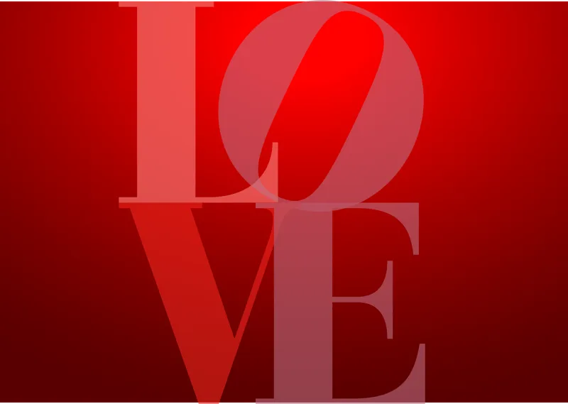 Love Red Typography Stickdatei – Herzen & Liebe