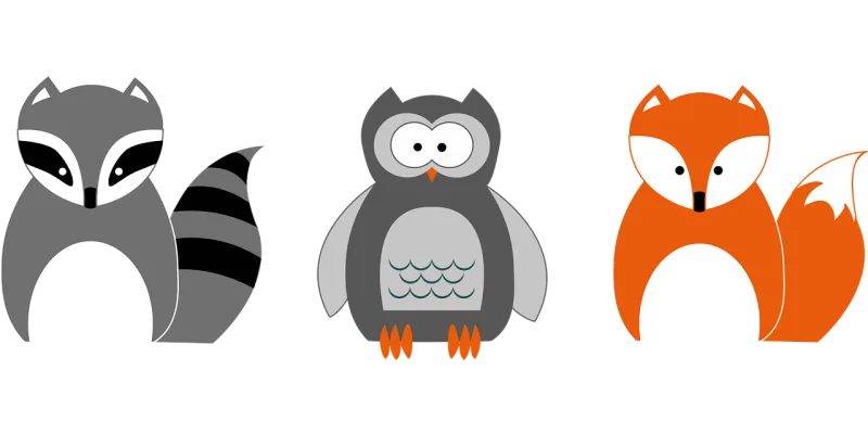 Raccoon Owl Fox Stickdatei – Natur