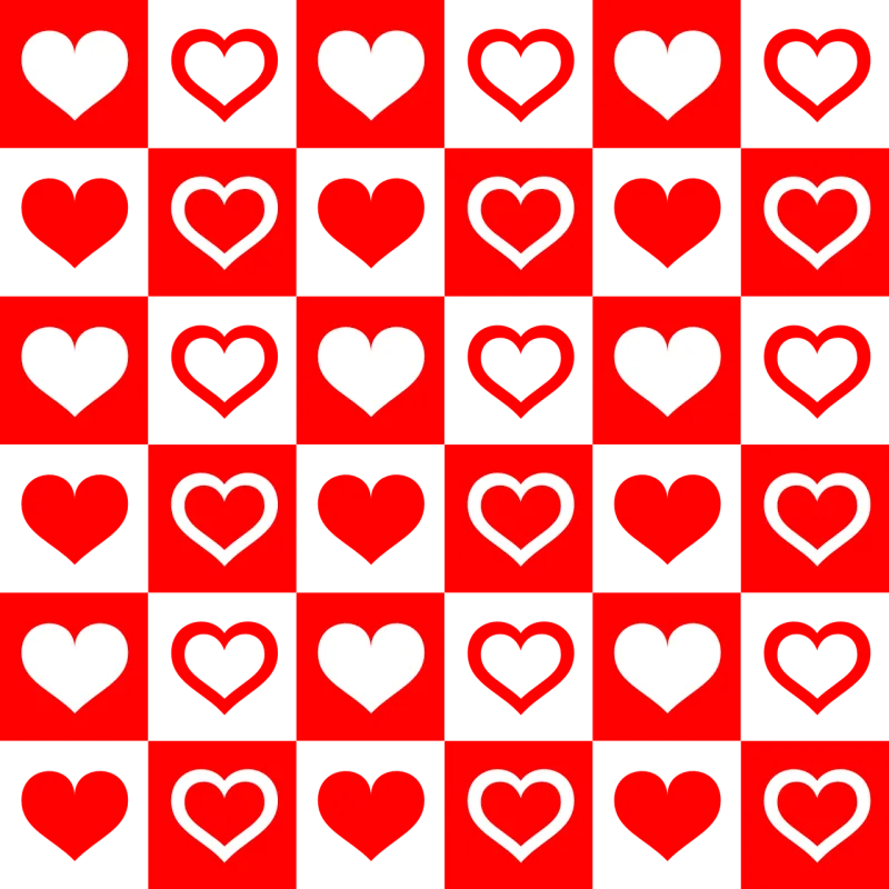 Background Card Checker Stickdatei – Herzen & Liebe