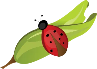 Ladybug Leaf Red Stickdatei