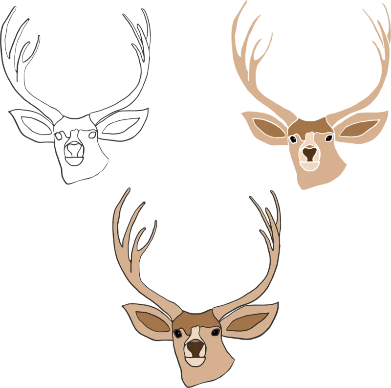 Deer Outline Painted Stickdatei – Tiere